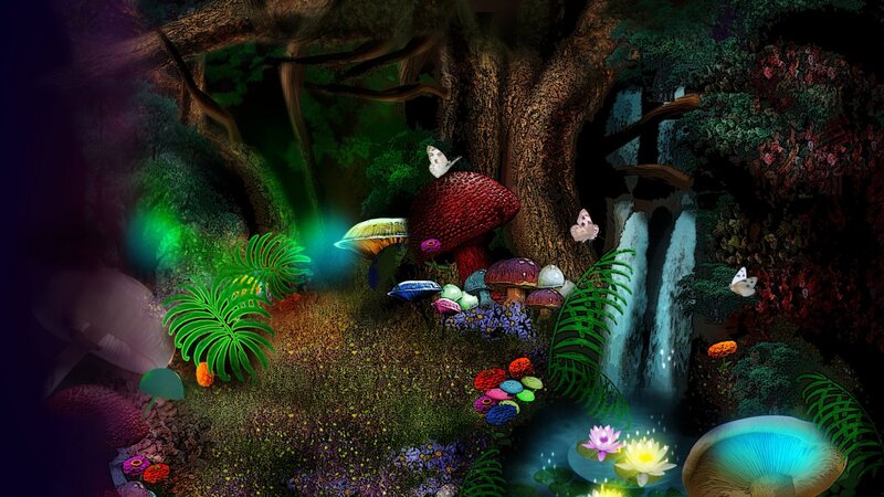 Enchanted Forest Scene — Green, Magical