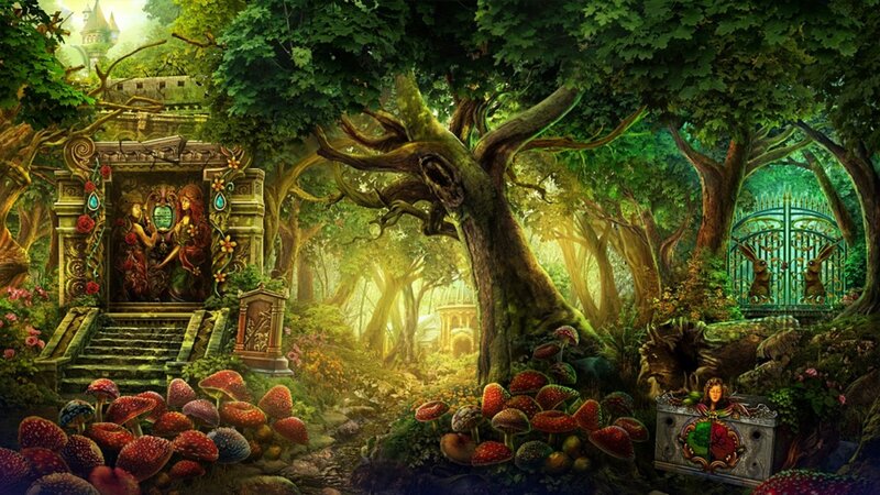 Enchanted Forest Scene — Green, Mystical, Afternoon