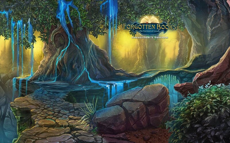 Enchanted Forest Scene — Green, Mystical, Digital Art, Tree