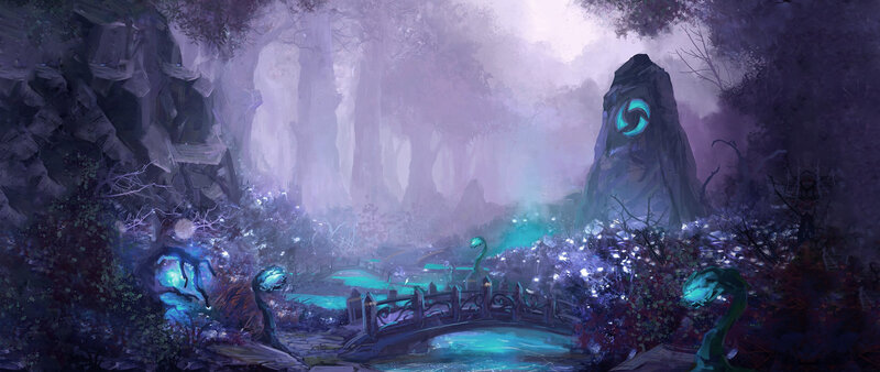 Enchanted Forest Scene — Purple