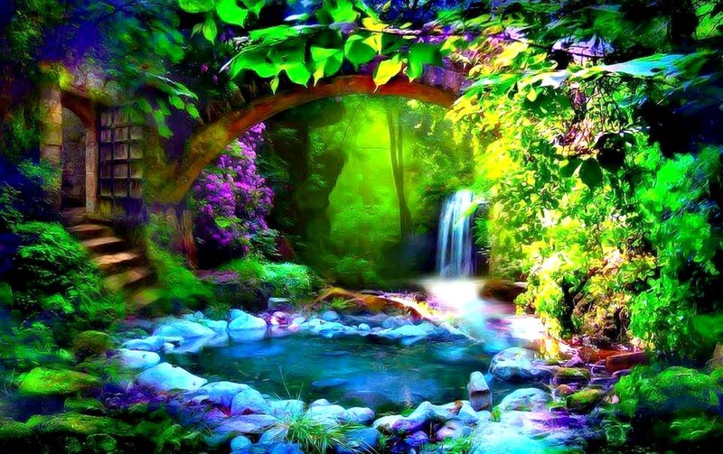 Enchanted Forest Stream — Green, Serene, Afternoon