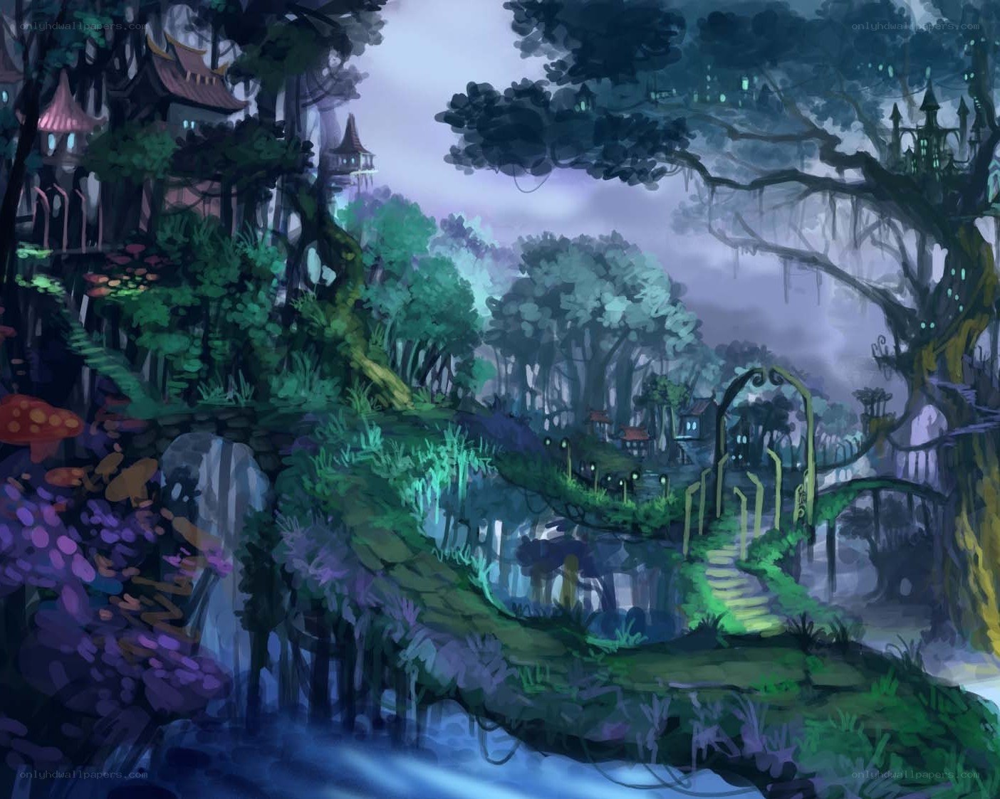 Enchanted forest village