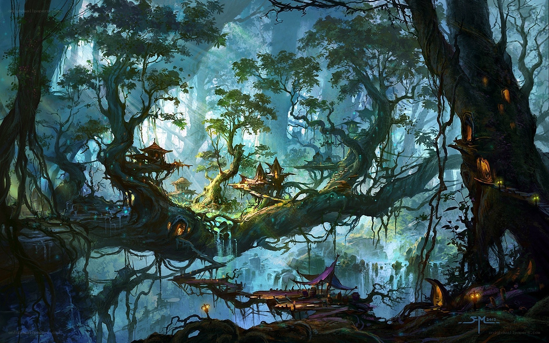 Enchanted forest village