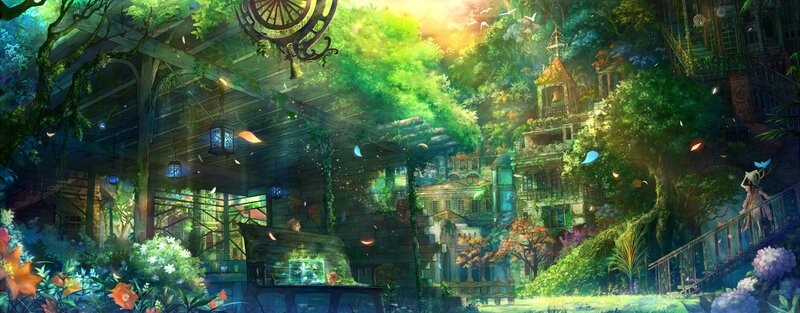 Enchanted Forest Village — Green, Serene, Afternoon