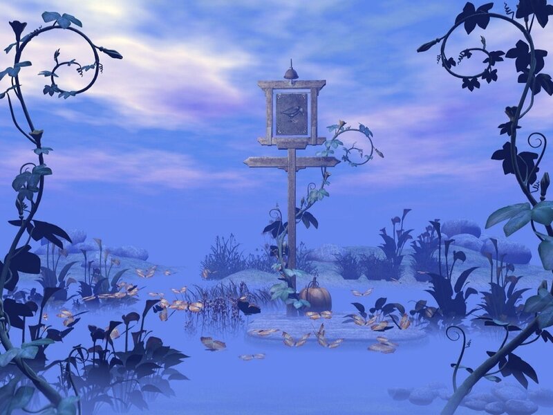 enchanted garden at dusk