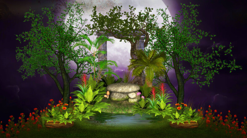 Enchanted Garden at Night