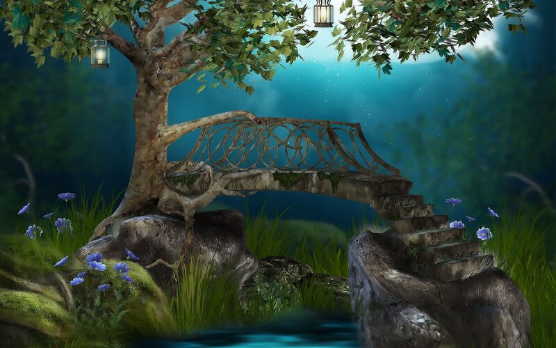 Enchanted Garden Bench — Green