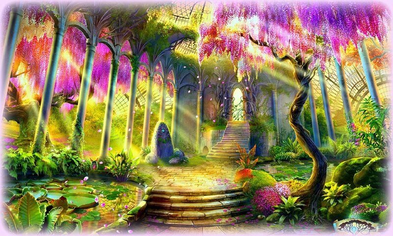 Enchanted Garden with Stone Path