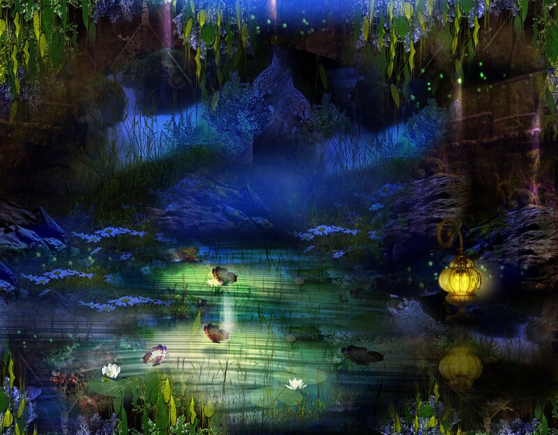 Enchanted Pond at Night