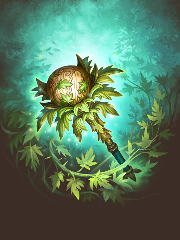 Enchanted Staff with Leaves