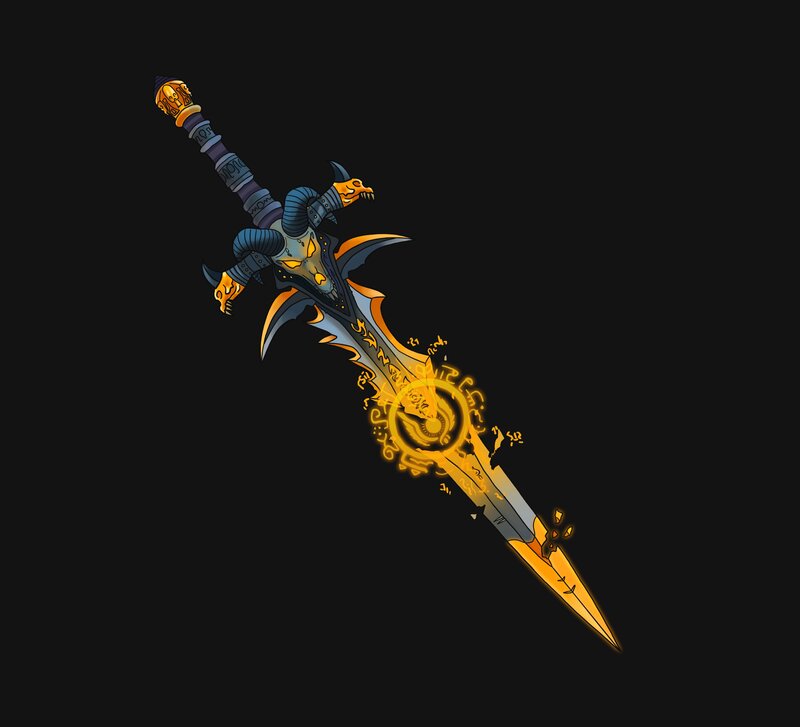 Enchanted Sword with Skull Hilt