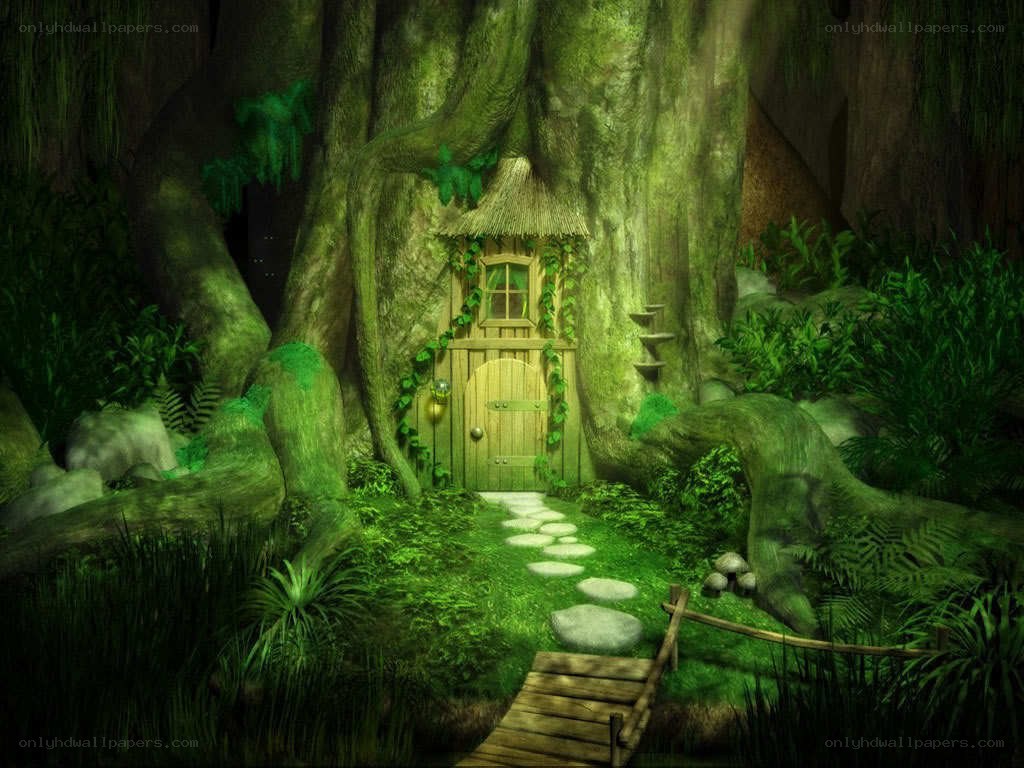 enchanted treehouse in forest