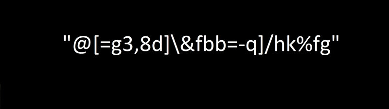 encoded string on black background