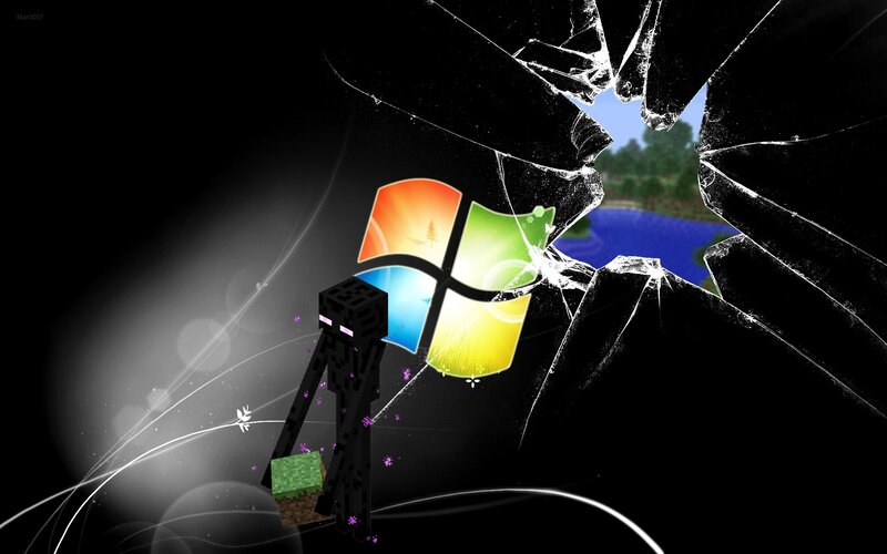 Enderman Breaking Glass