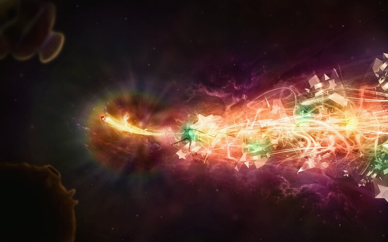 Energy Beam in Space — Purple