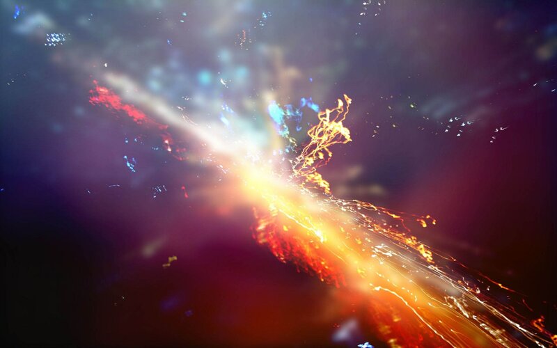 Energy Burst in Space — Orange