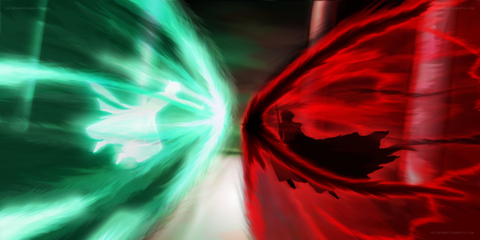 Energy clash between two figures