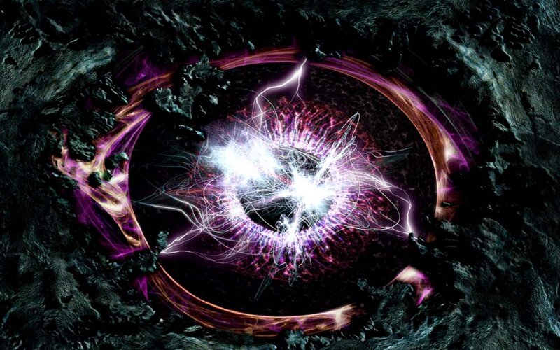 energy vortex in rocky cave