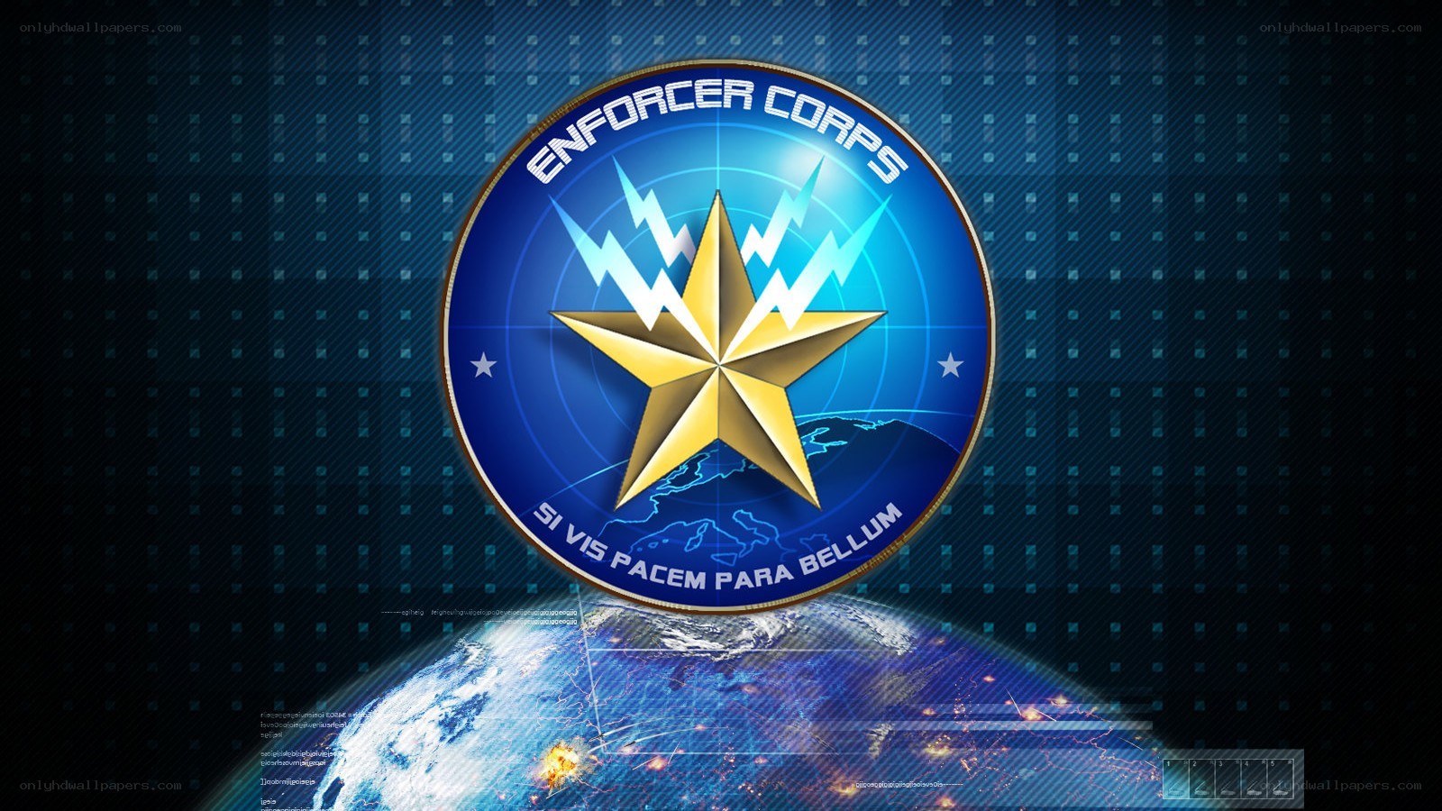 Enforcer Corps logo with Earth