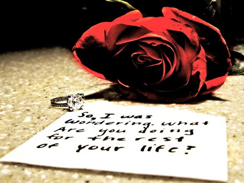 Engagement Ring and Rose