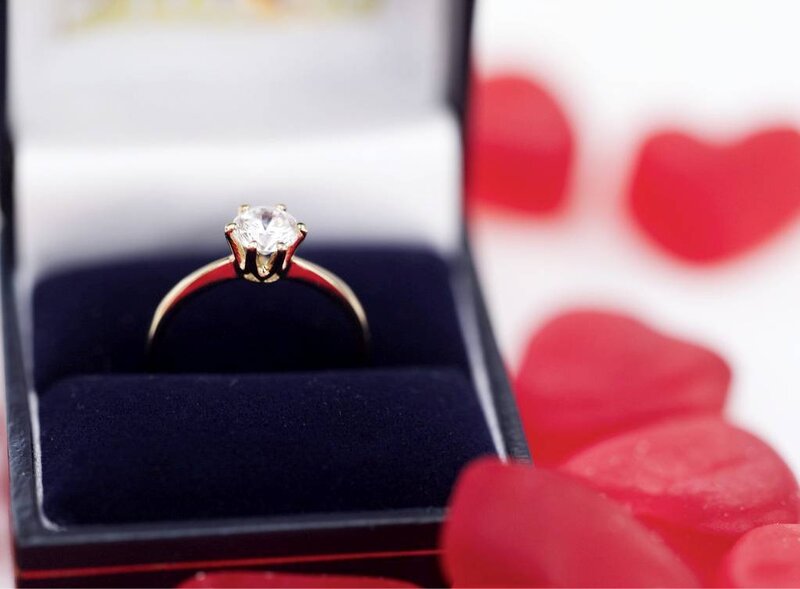 engagement ring in a box