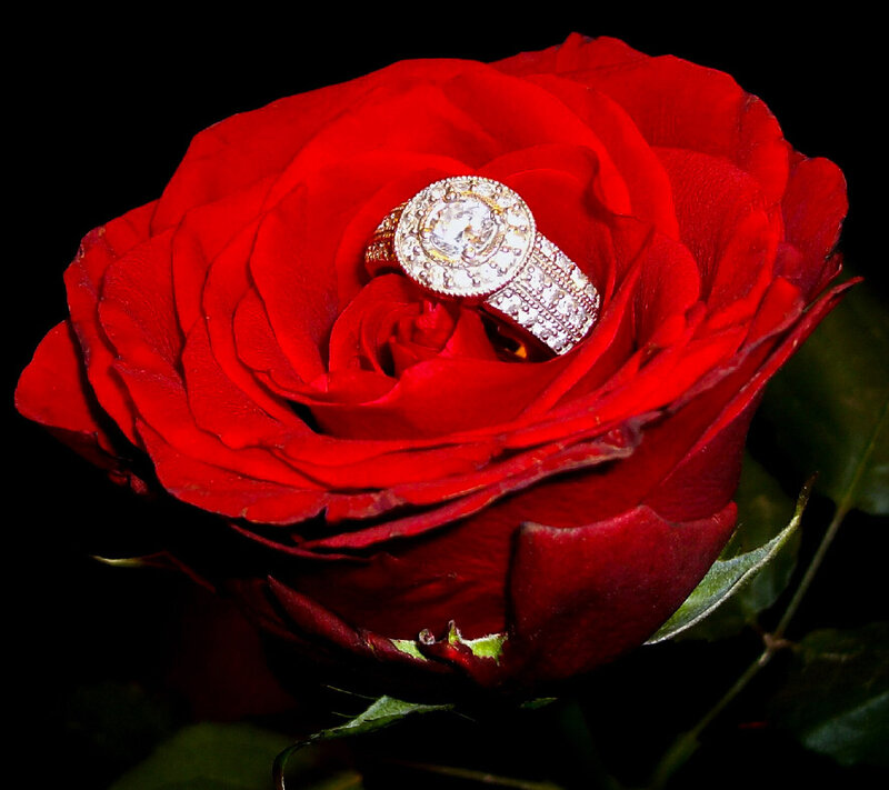Engagement Ring in Rose — Red