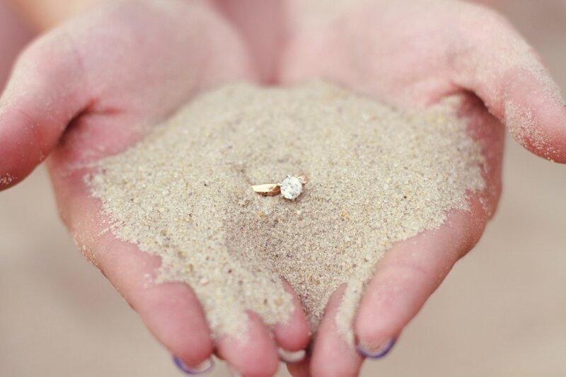 Engagement Ring in Sand