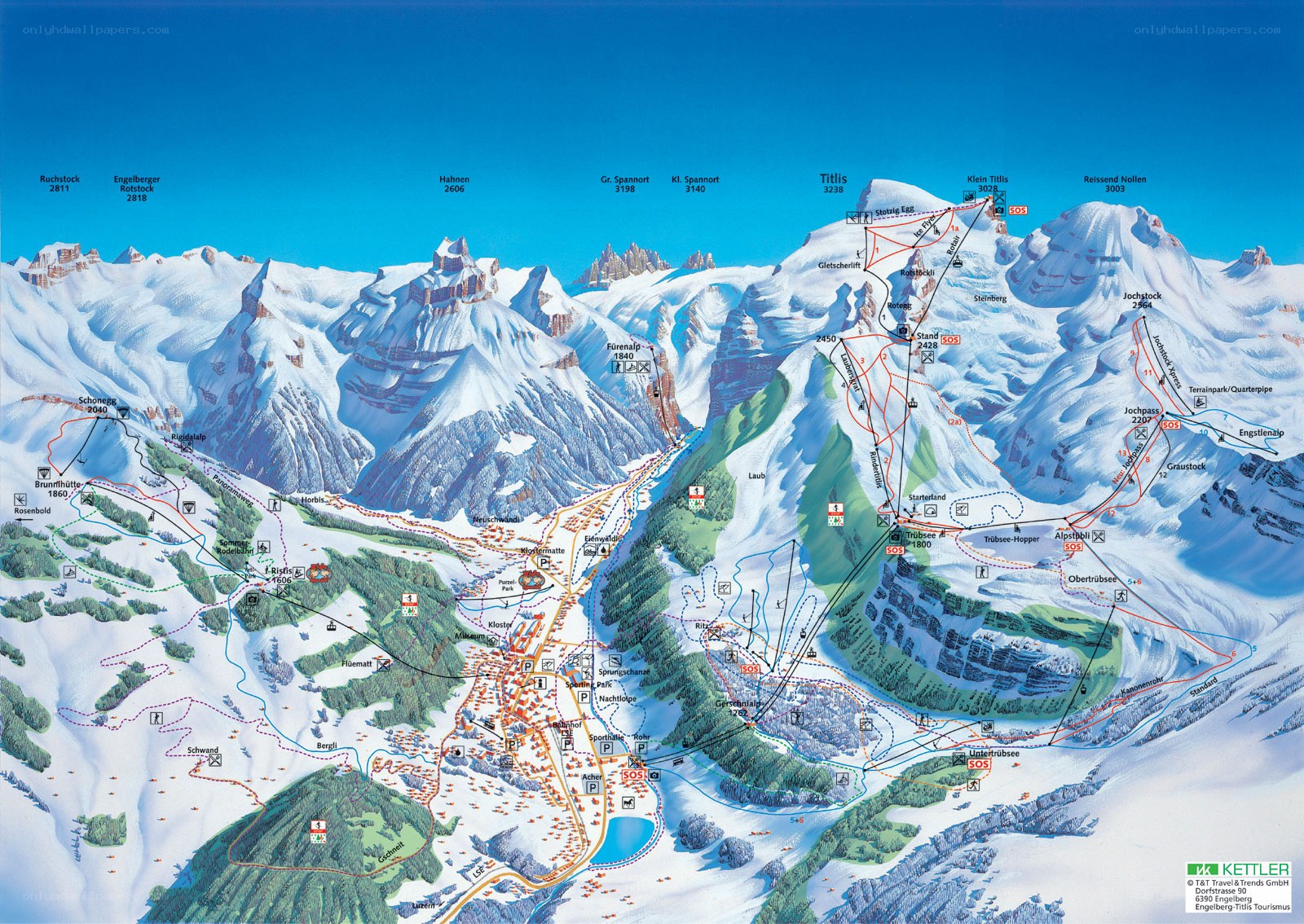 Engelberg-Titlis ski resort map