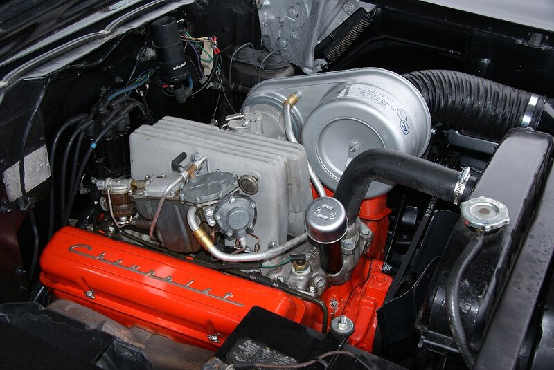 Engine Bay of a Car — Red, Mechanical