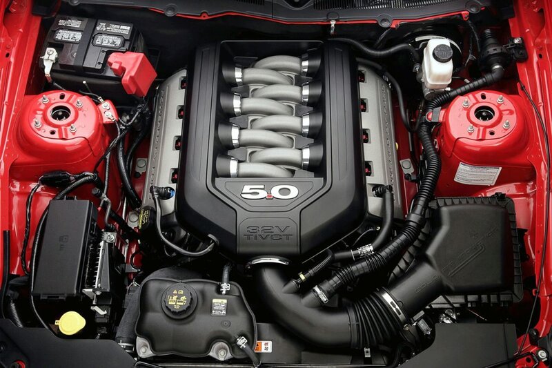 Engine Bay of a Car — Red