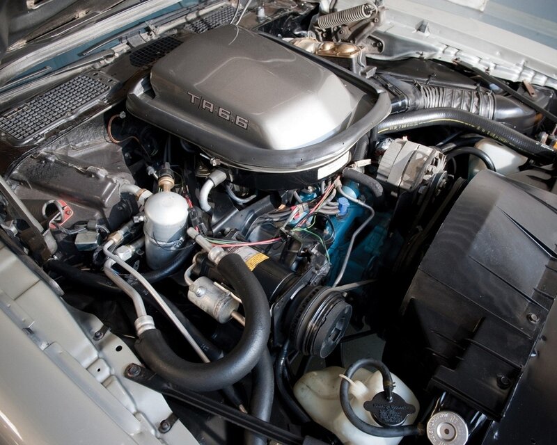 engine bay of a car