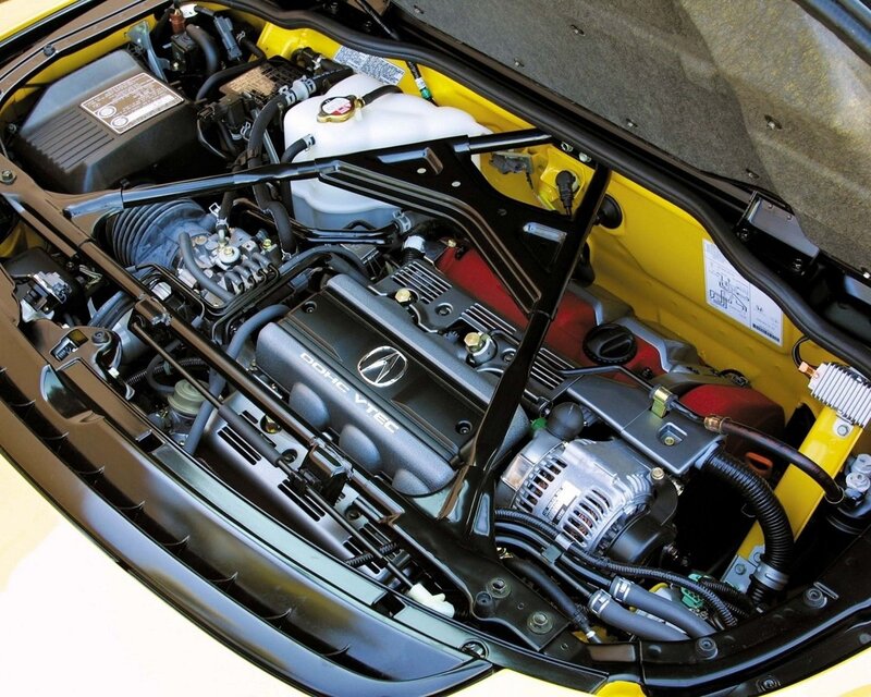 Engine Bay of a Car — Yellow, Mechanical