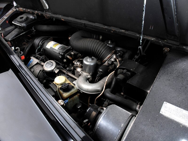 engine bay of classic car