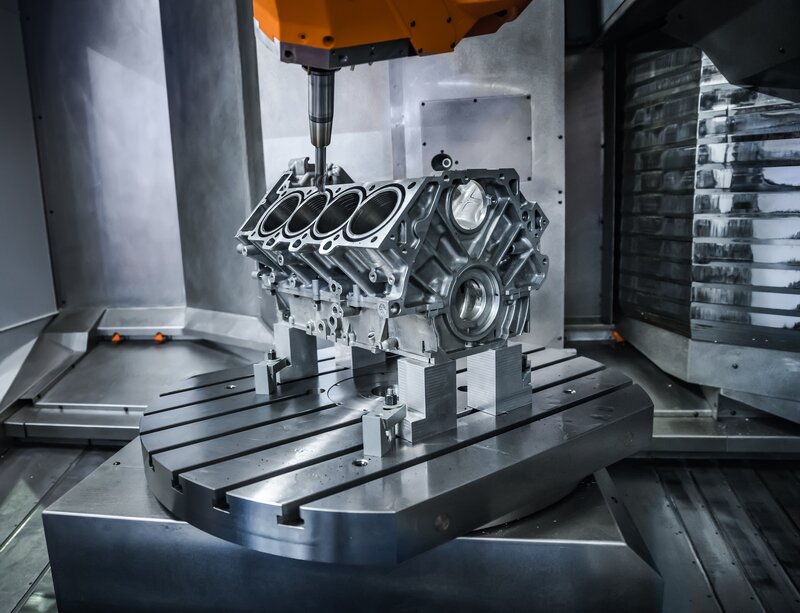 Engine Block on Machine