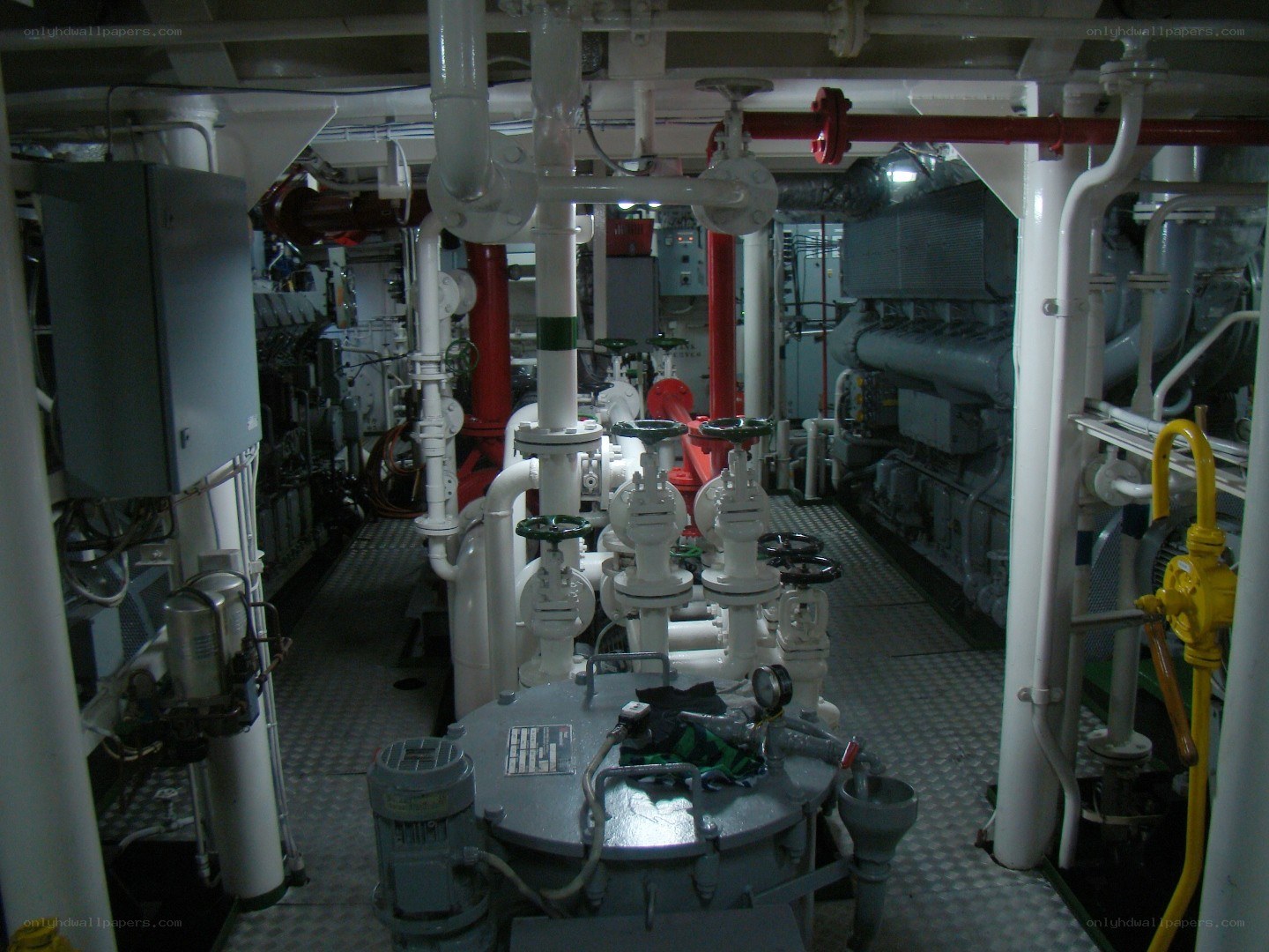 Engine room of a ship