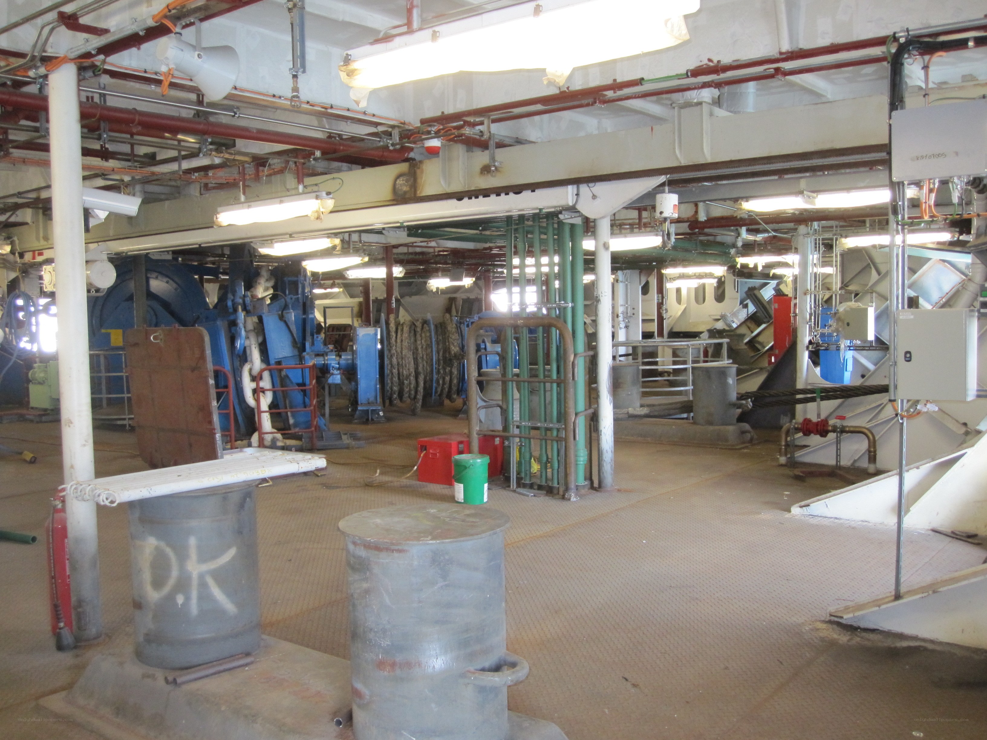 Engine room of a ship