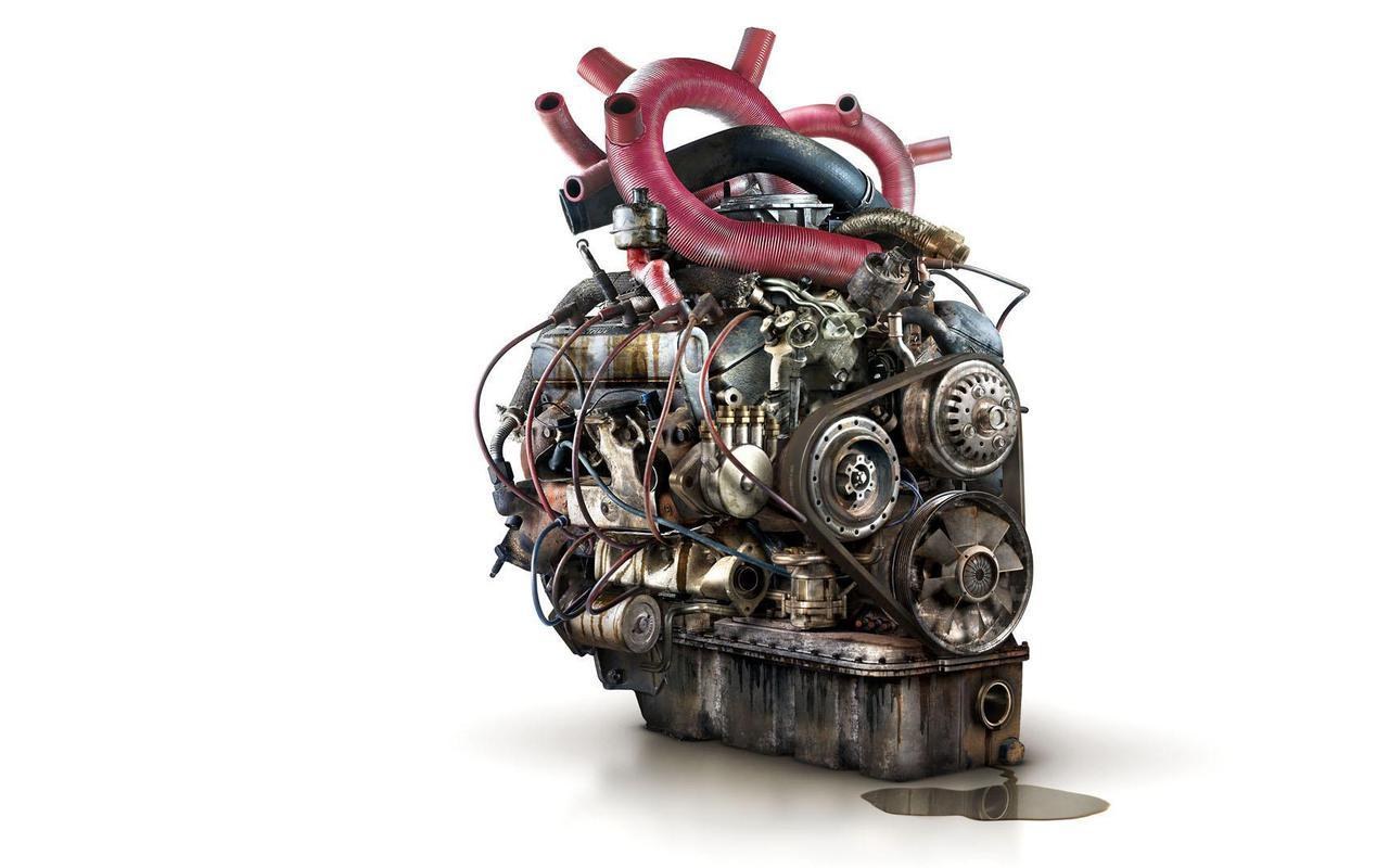 engine shaped like a heart