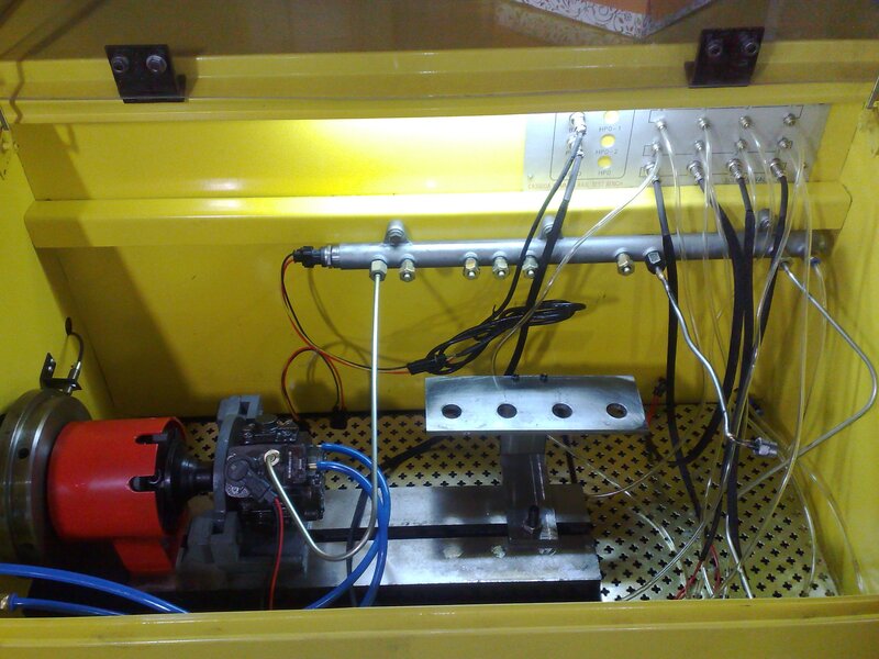 engine test bench interior