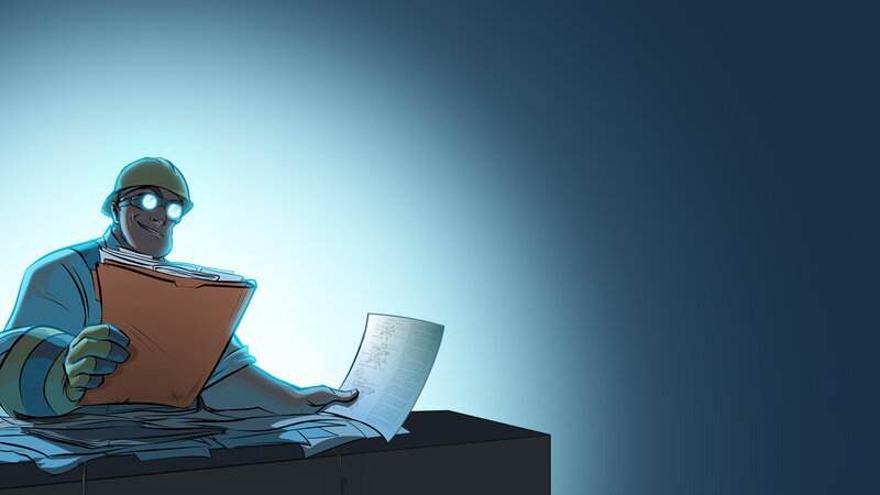 engineer reading blueprints