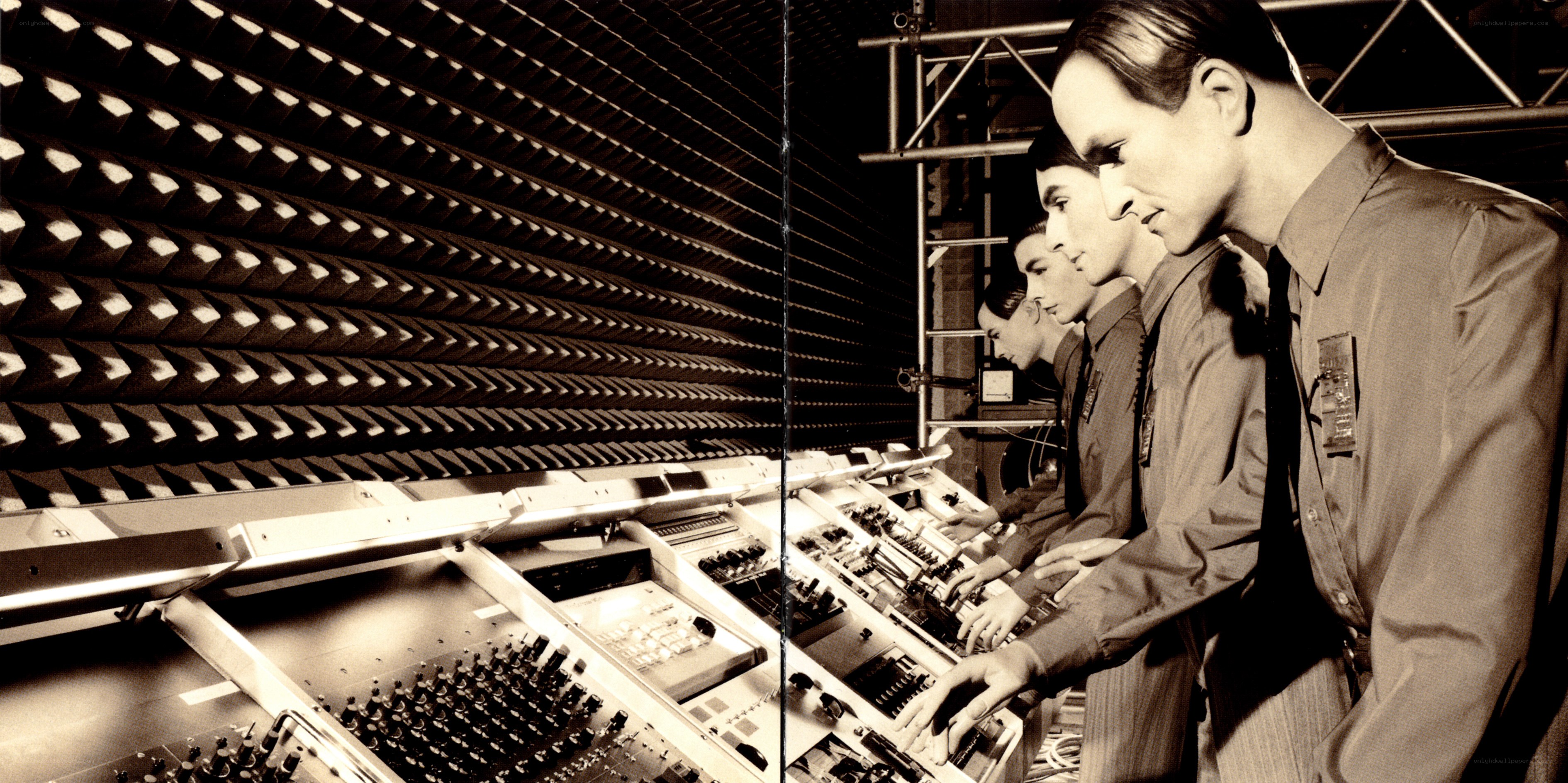 Engineers at a sound mixing console