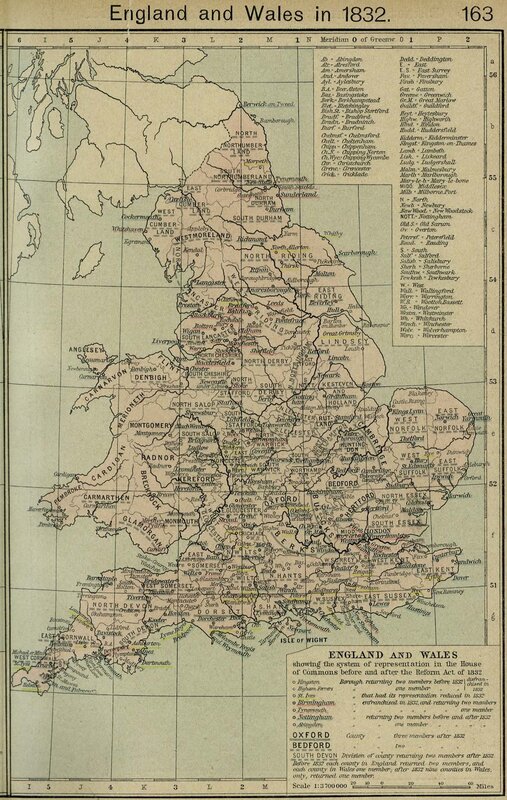 England and Wales map 1832
