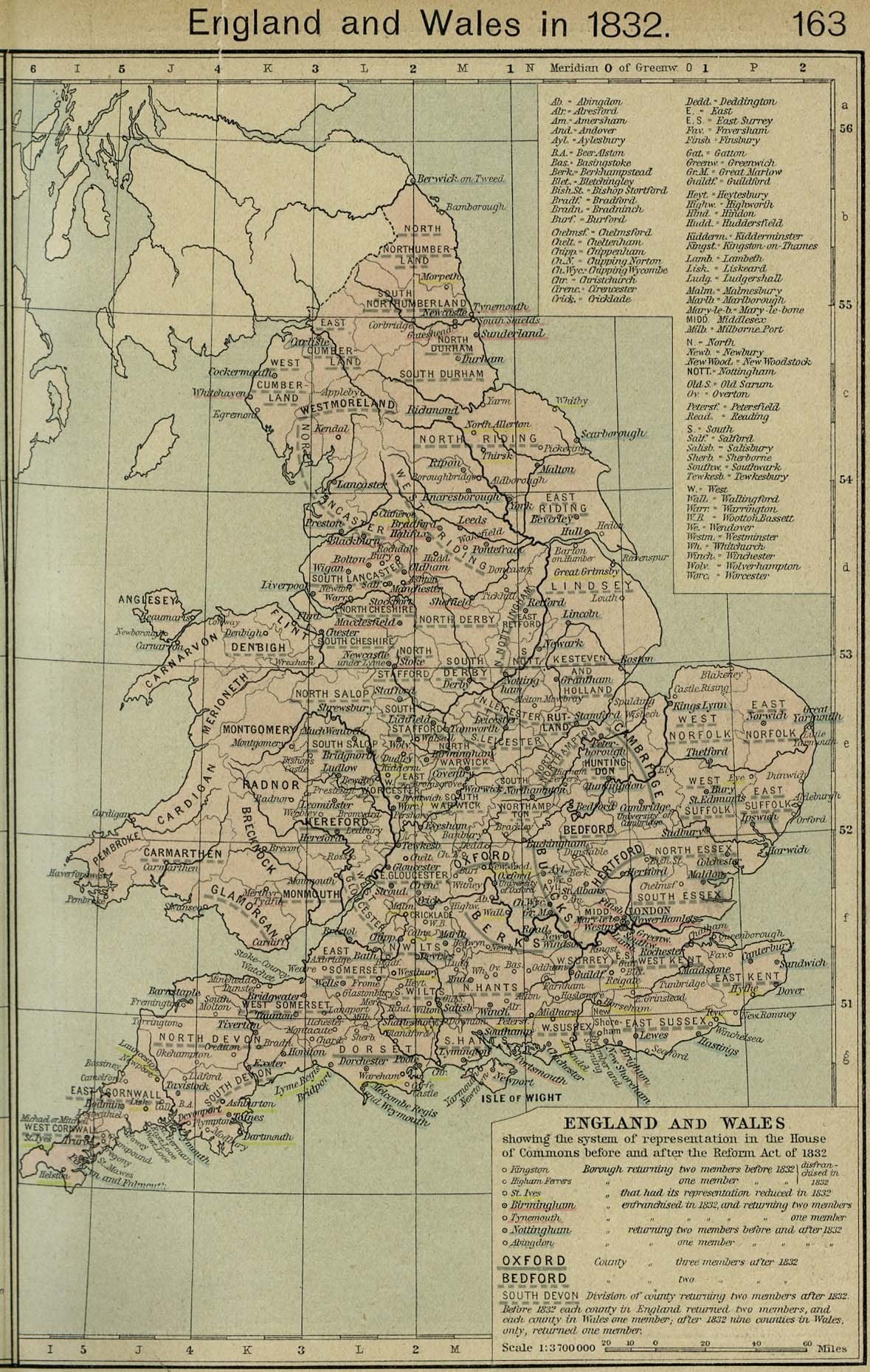 England and Wales map 1832