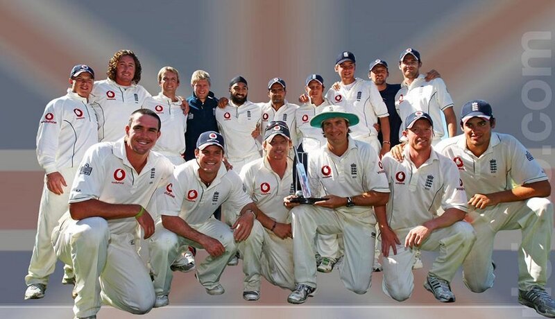 England cricket team celebrates victory