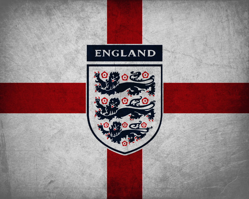 England flag with lion crest
