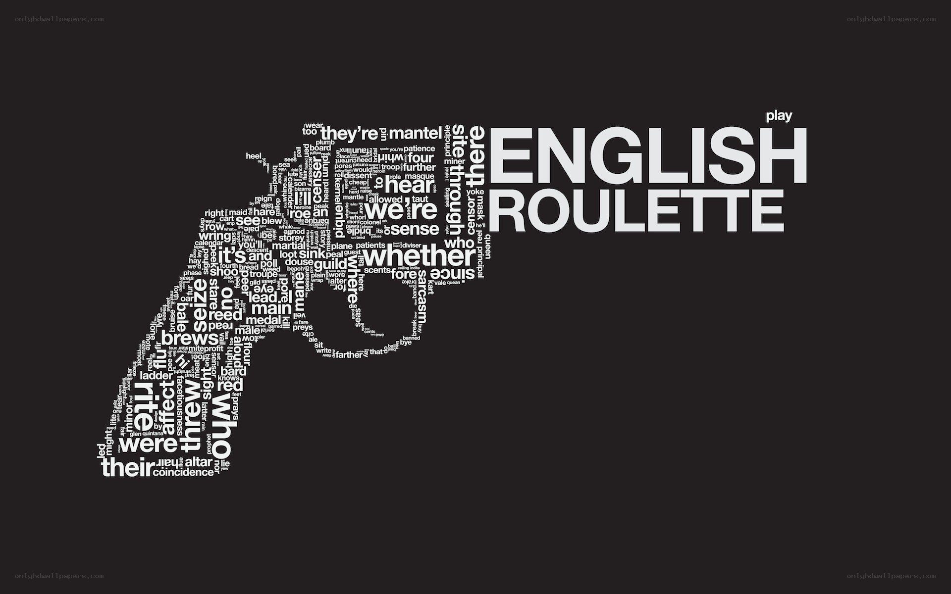 English Roulette word art