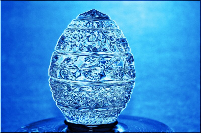 Engraved Glass Egg