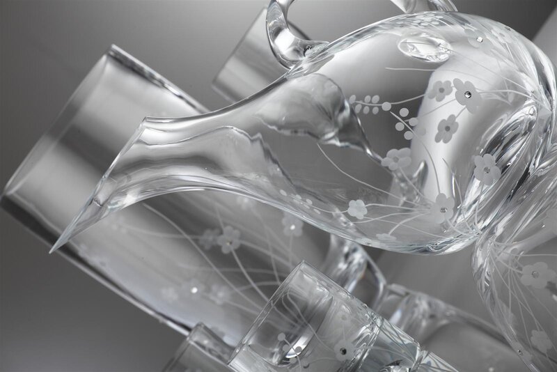 engraved glassware set
