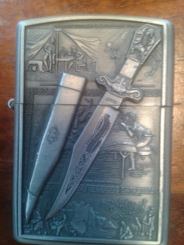 engraved knife lighter