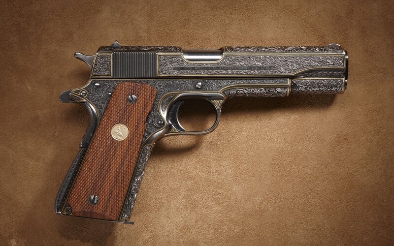 Engraved Pistol — Brown