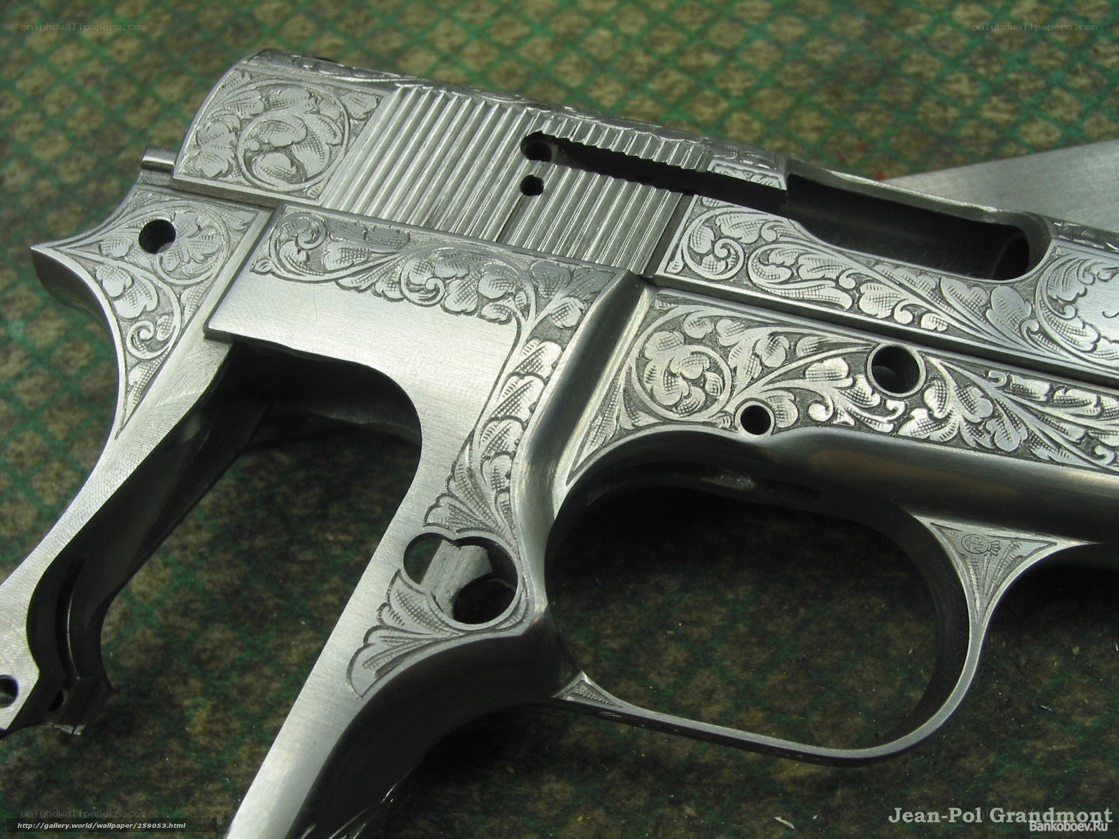 engraved pistol frame